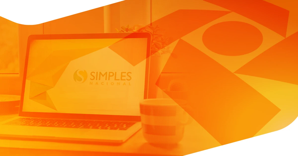 Tela digital sobre o Simples Nacional e o Simples Híbrido, representando a consulta tributária de fornecedores e os créditos fiscais de IBS e CBS.